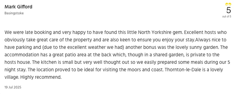 Garden Cottage Review - Mark